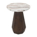 Richmond Ronde Bijzettafel Oberoy Marmer en mangohout, 45cm - Bruin