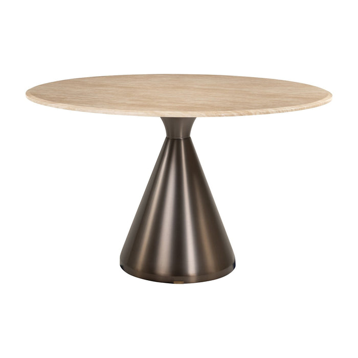 Richmond Ronde Eettafel Montgommery Marmerlook, 130cm - Beige