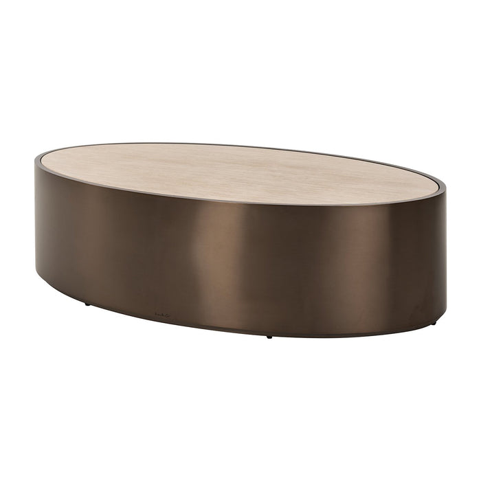 Richmond Ovale Salontafel Bonanza Marmerlook, 140 x 80cm - Brons - Ovaal