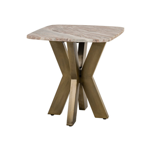 Richmond Bijzettafel Bottega Marmer en brass, 55 x 55cm - Wit - Vierkant
