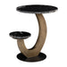 Richmond Ronde Bijzettafel Tibby Marmer en brushed gold, Met 2 bladen - Zwart