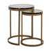 Richmond Ronde Bijzettafel Cleo Gegoten glas en ijzer, Set van 2 stuks - Goud