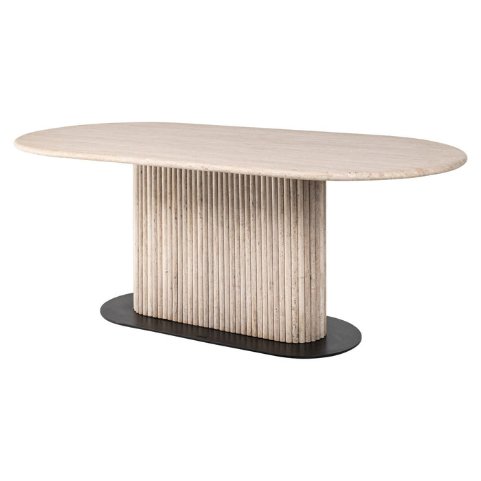Richmond Deens Ovale Eettafel La Cantera Travertin, 200 x 100cm - Beige - Ovaal