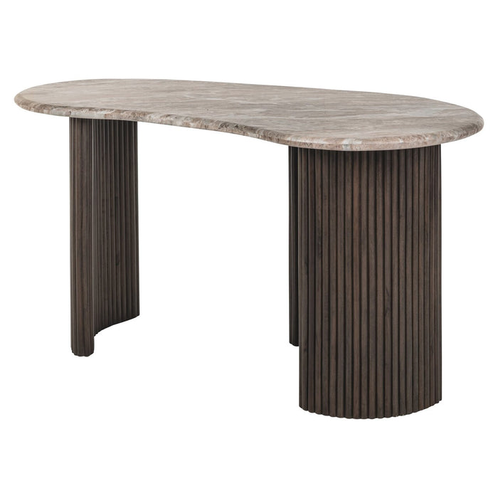Richmond Organisch Bureau Rashford Marmer en hout, 150cm - Donkerbruin