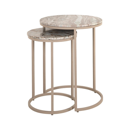 Richmond Ronde Bijzettafel Fairfax Marmer, Set van 2 stuks - Stone