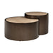 Richmond Salontafel Ronson Travertinlook / Brons, Set van 2 stuks - Beige - Rond