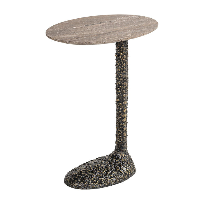Richmond Ovale Laptoptafel Arosa Travertin, 45 x 30cm - Bruin - Ovaal