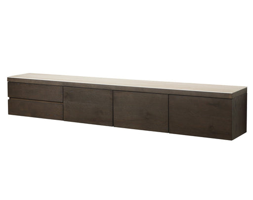Richmond Zwevend TV-meubel Lachance Eikenhout en travertinlook, 220cm - bruin