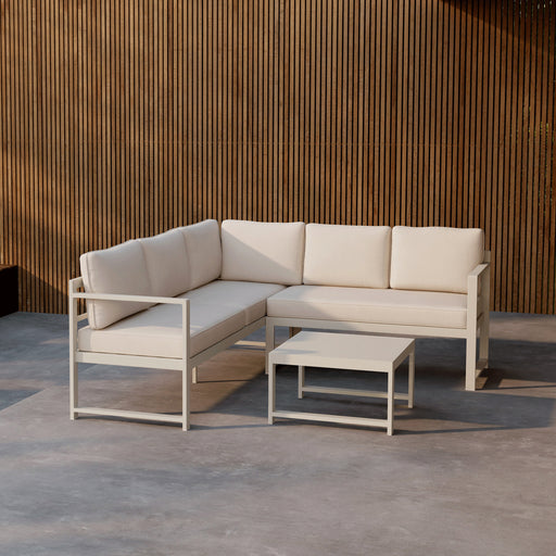 Nohr Loungeset Terah Met hoekbank en tafel - Beige - ThatLyfeStyle