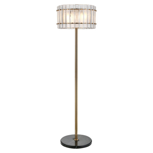 Richmond Vloerlamp Feline Glas en Antique Brass, 168cm - Goud - ThatLyfeStyle