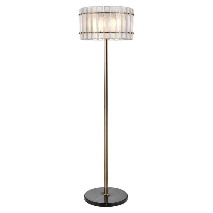 Richmond Vloerlamp Feline Glas en Antique Brass, 168cm - Goud - ThatLyfeStyle