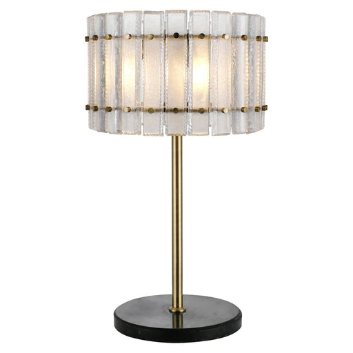 Richmond Tafellamp Feline Glas en Antique Brass, 80cm - Goud - ThatLyfeStyle