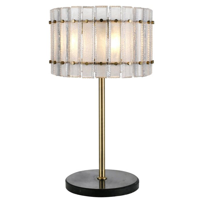 Richmond Tafellamp Feline Glas en Antique Brass, 80cm - Goud - ThatLyfeStyle