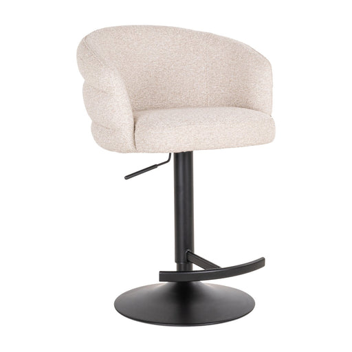 Richmond Draaibare Barstoel Nikki Bouclé - Crème (zithoogte 61-86cm)
