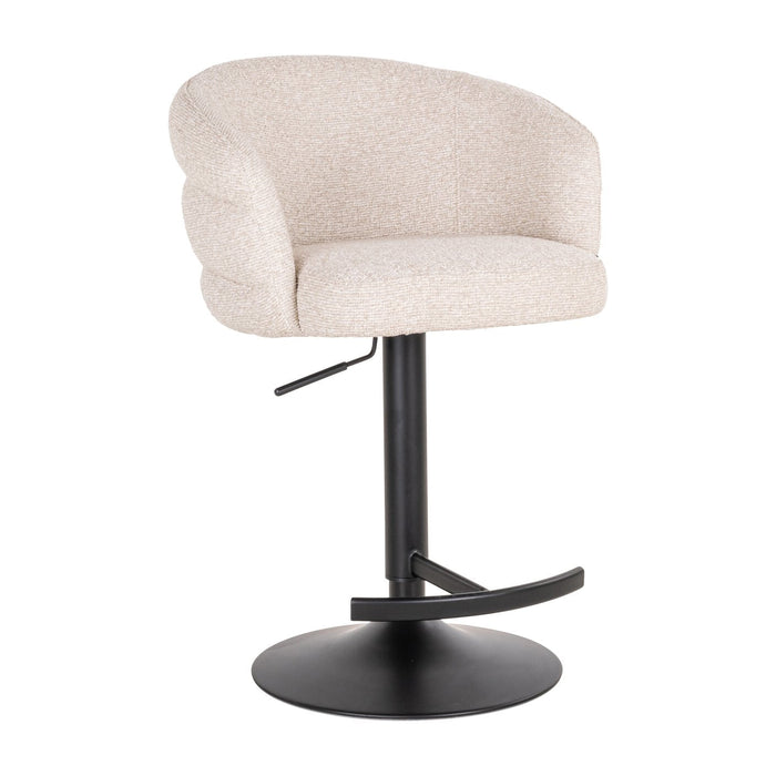 Richmond Draaibare Barstoel Nikki Bouclé - Crème (zithoogte 61-86cm)