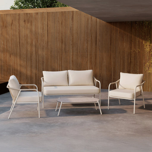 Nohr Loungeset Aleyna Met bank, 2 loungestoelen en tafel - Beige
