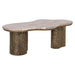 Richmond Organische Salontafel Abandos Marmer en Brass Antique, 131 x 74cm - Goud