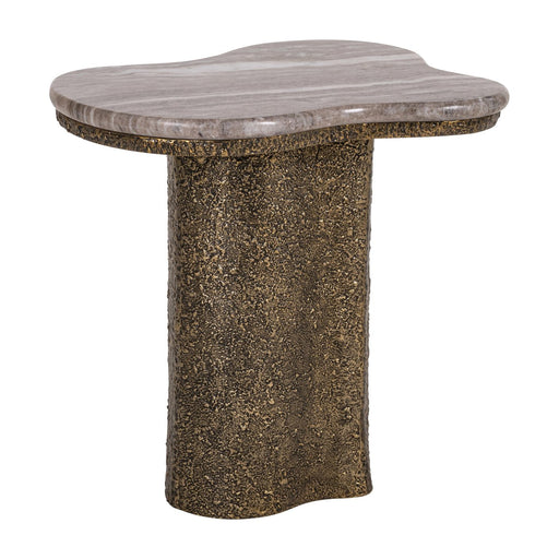 Richmond Organische Bijzettafel Abandos Marmer en Brass Antique, 60 x 50cm - Brons - ThatLyfeStyle