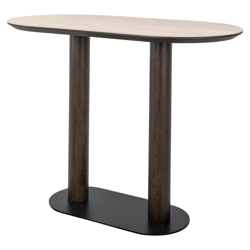 Richmond Ovale Bartafel Ritz Travertin en eiken, 140 x 75cm - Bruin - Ovaal - ThatLyfeStyle