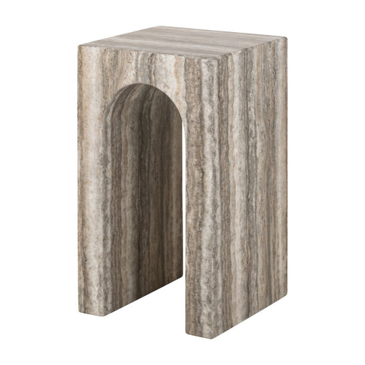 Richmond Bijzettafel Dulce Marmer en travertinlook, 35 x 35cm - Grijs - Vierkant - ThatLyfeStyle