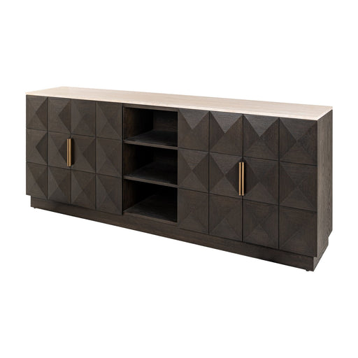 Richmond Dressoir Claremont Eiken en travertin, 225cm - Bruin