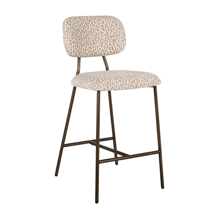 Richmond Barstoel Xenia Leopard stof - Beige (zithoogte 66cm)