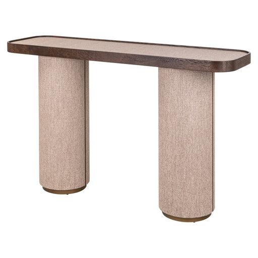 Richmond Sidetable Willox Linnen en eiken, 140cm - Bruin - ThatLyfeStyle
