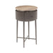 Richmond Ronde Bijzettafel Russo Travertin en brass, 40cm - Bruin