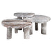 Richmond Organische Salontafel Camino Marmer, Set van 3 stuks - Bruin