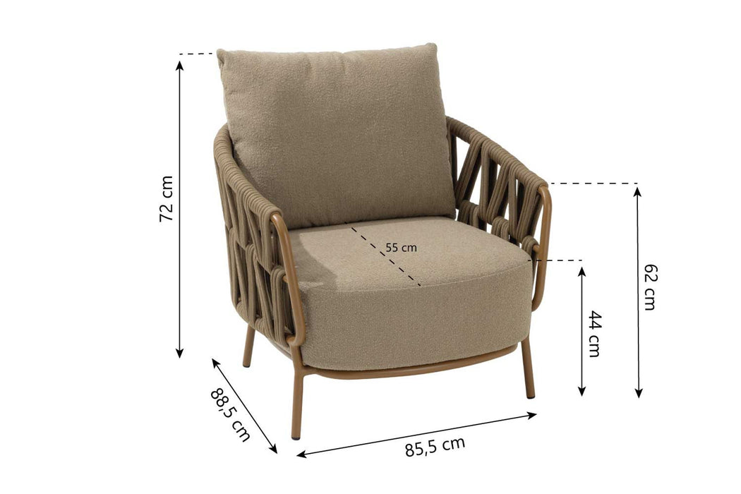 4 Seasons Biarritz living chair amber with 2 cushions