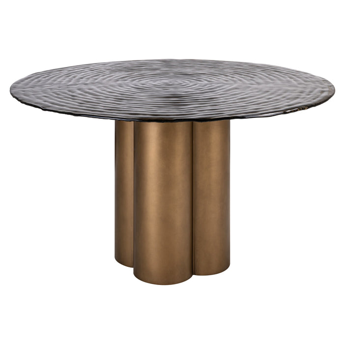 Richmond Ronde Eettafel Glastonburry Glas, Ø135cm - Gold Antique
