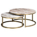 Richmond Salontafel Bottega Marmer - Blush Beige, Set van 2 stuks, 85cm - Rond