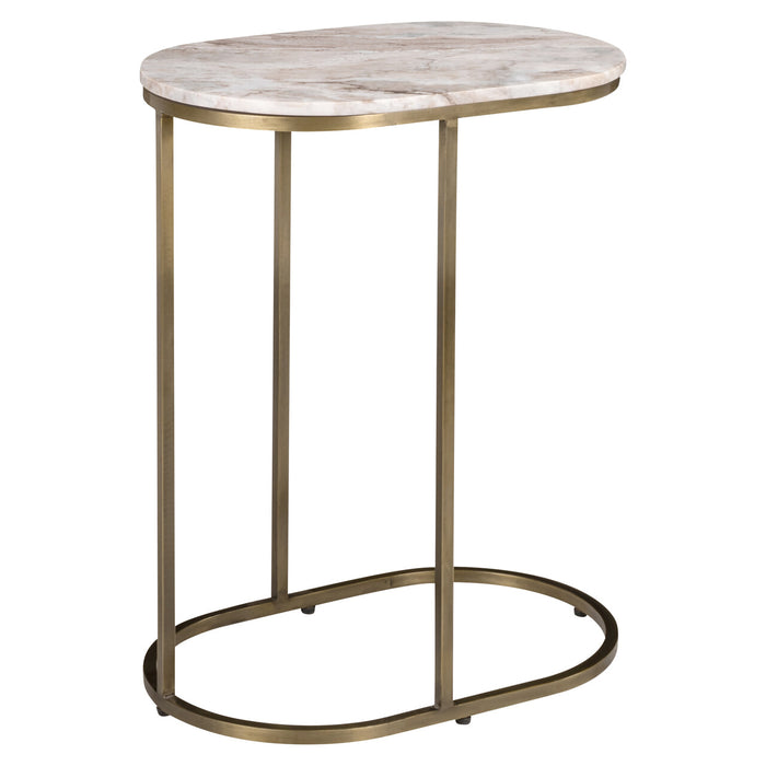 Richmond Bijzettafel Bottega Blush Marmer, 65cm - Blush Beige - Ovaal