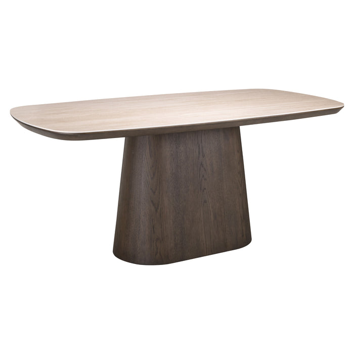 Richmond Deens Ovale Eettafel Ritz Travertin en eiken, 200 x 100cm - Bruin - Ovaal