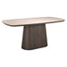 Richmond Deens Ovale Eettafel Ritz Travertin en eiken, 200 x 100cm - Bruin - Ovaal