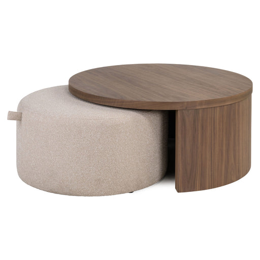Richmond Salontafel Windsor Set van 2 stuks, 90cm - Walnut - Rond - ThatLyfeStyle