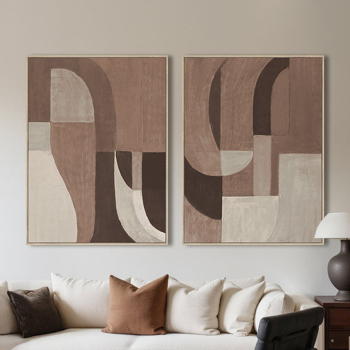 Richmond Wall Art Tatu, set van 2 stuks - Bruin
