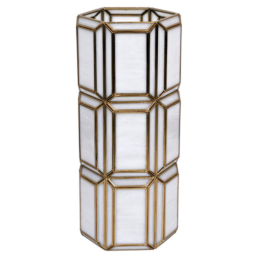 Richmond Windlicht Emilia brass antique 50cm - Antiek wit - ThatLyfeStyle