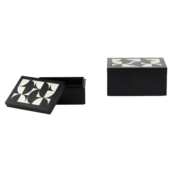Richmond Opbergdoos Rae Set van 2 stuks - Black/White
