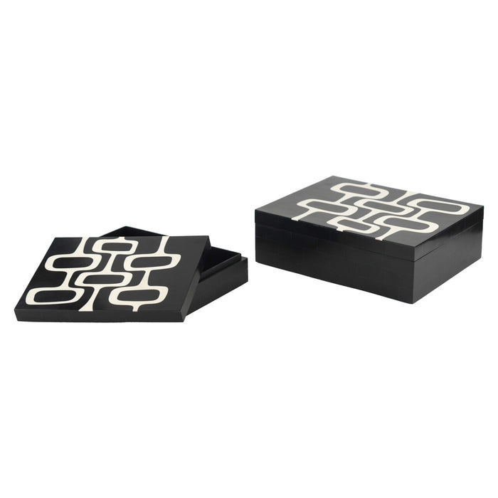 Richmond Opbergdoos Lux Set van 2 stuks - Black/White