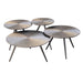 Richmond Salontafel Quadra Mdf/Metaal, 70cm, Set van 4 stuks - Zilver - Rond