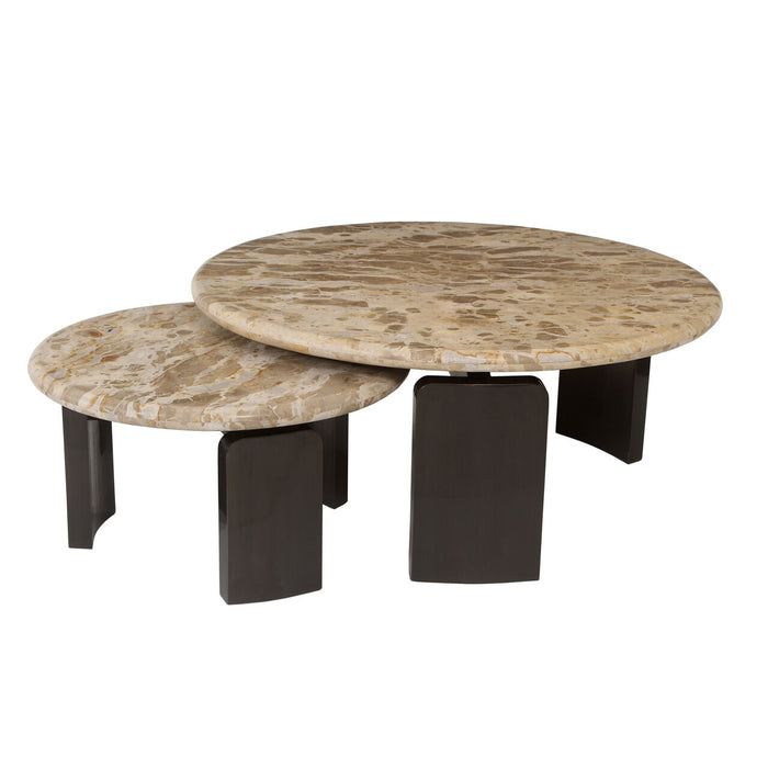 Richmond Salontafel Bayonne Marmer - Bronze, Set van 2 stuks - Rond