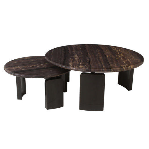 Richmond Salontafel Menton Marmer - Burgundy, Set van 2 stuks - Rond