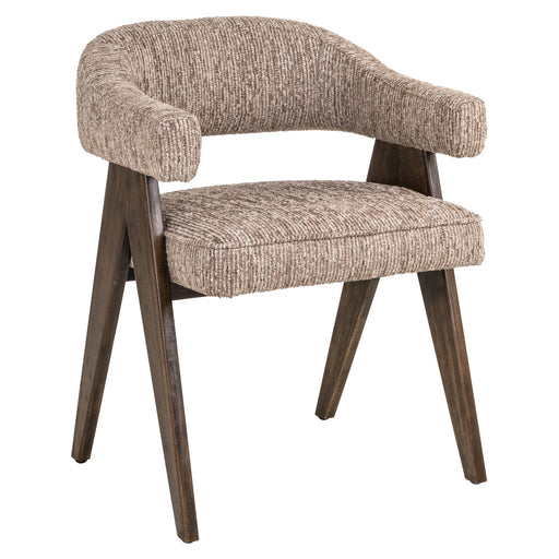 Richmond Eetkamerstoel Mori Linear stof en hout - Mocca - ThatLyfeStyle