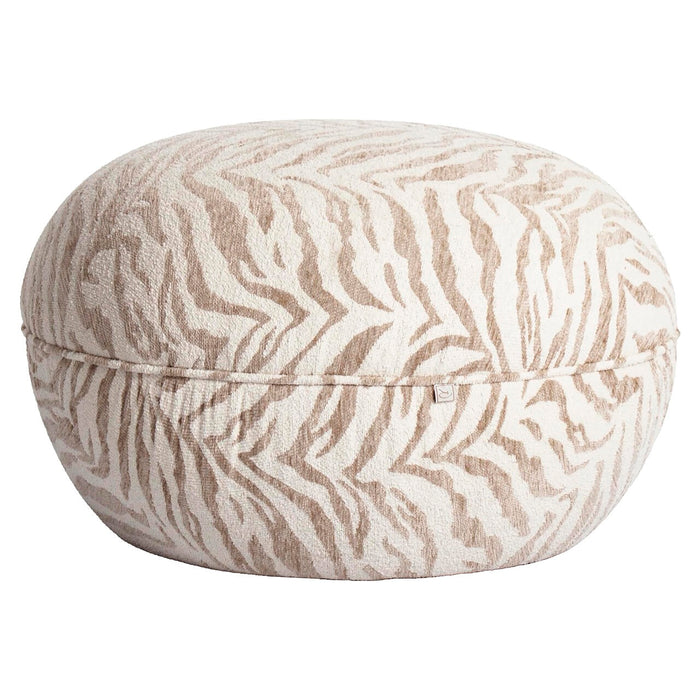Richmond Poef Jace Tiger, Ø64cm - Beige