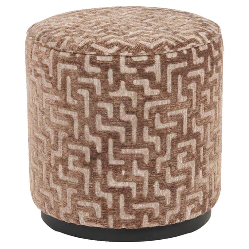 Richmond Poef Lexie Labyrinth, Ø45cm - Bruin - ThatLyfeStyle