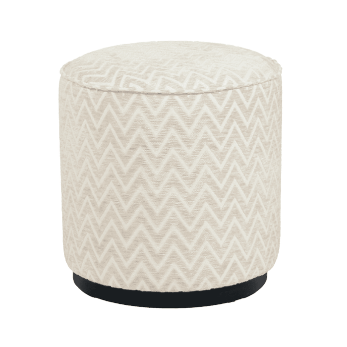 Richmond Poef Lexie Chevron, Ø45cm - Beige