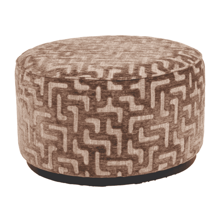 Richmond Poef Lexie Labyrinth, Ø70cm - Bruin