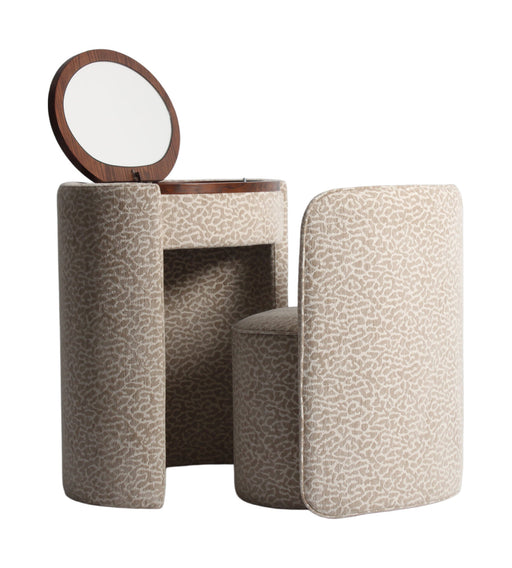 Richmond Kaptafel Roxenne Met stoel, Chenille - Beige Leopard