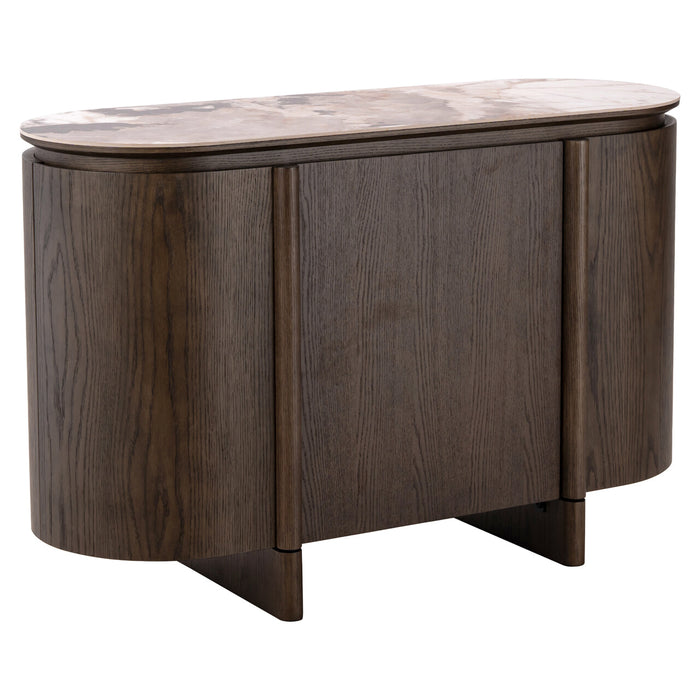 Richmond Dressoir Langford Marmerlook en eiken, 120cm - Bruin